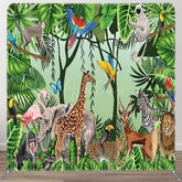 Aperturee - Aperturee Safari Wild Animals Birthday Pillow Case Backdrop